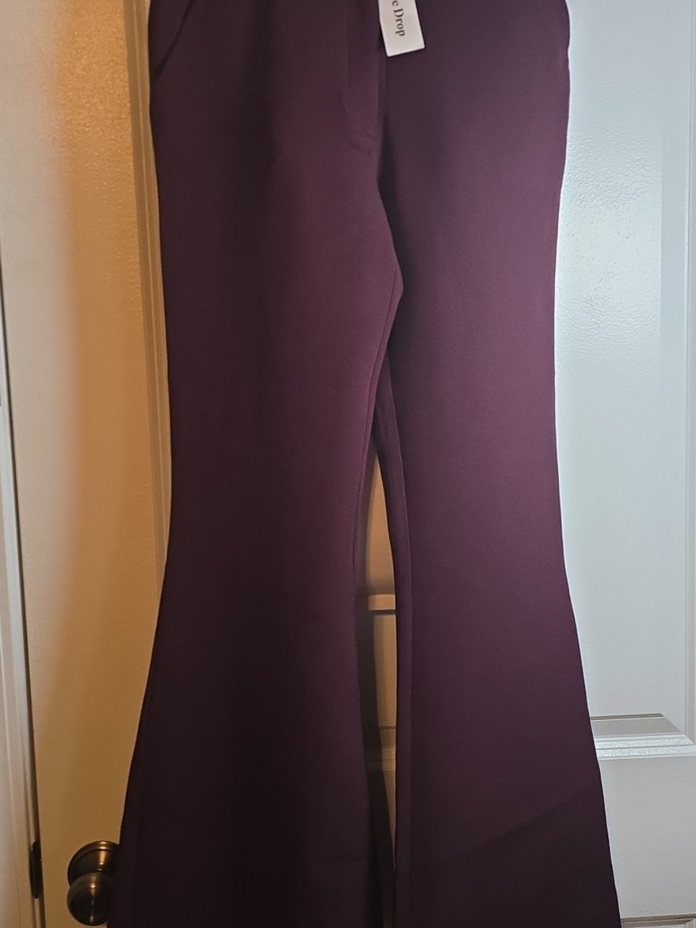 The Drop Women's maroon Plum Flared Dress Pants